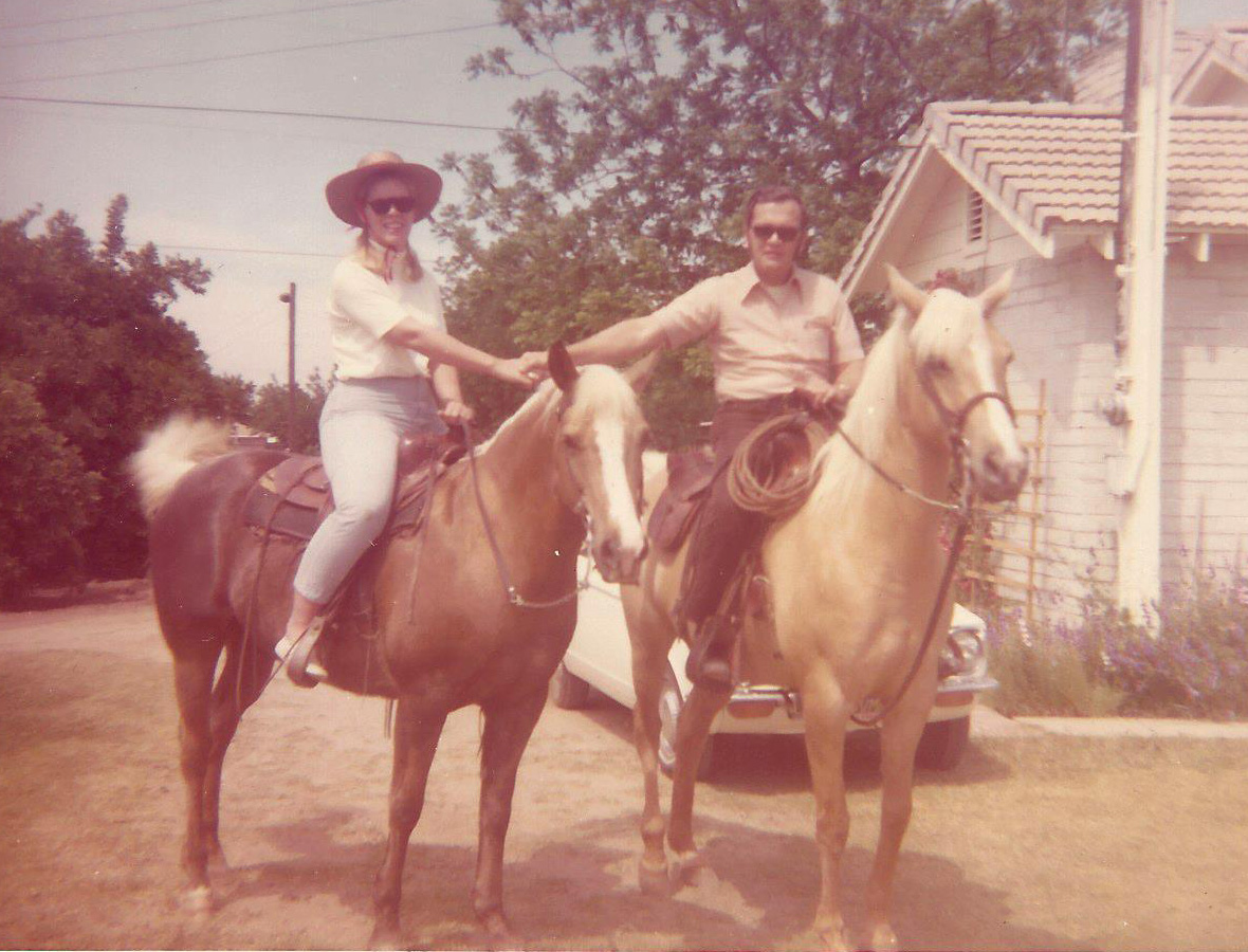 Ken and Karen on Pops horses 1972 or 73