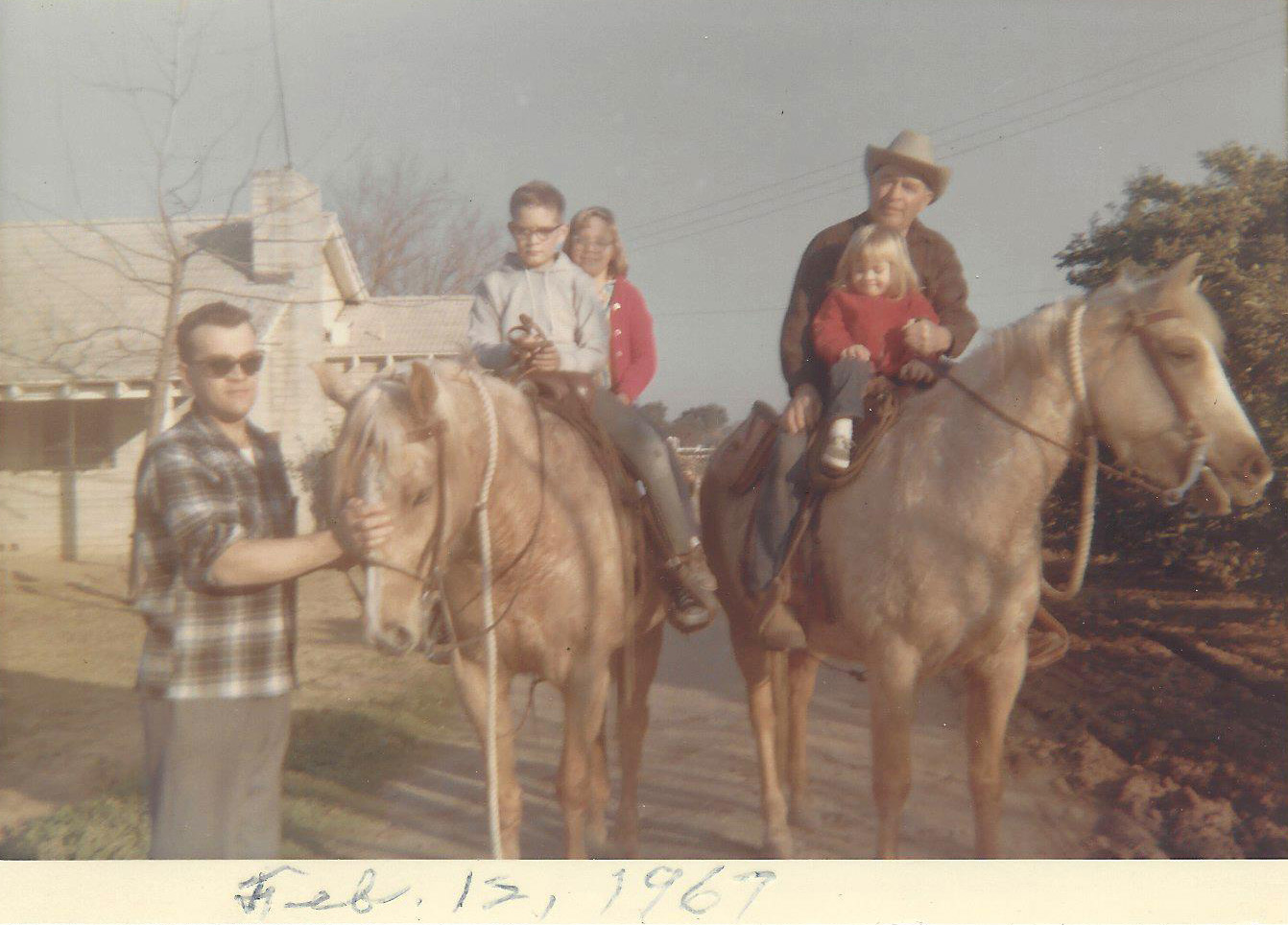 Ken Pop and kids w horses 1967