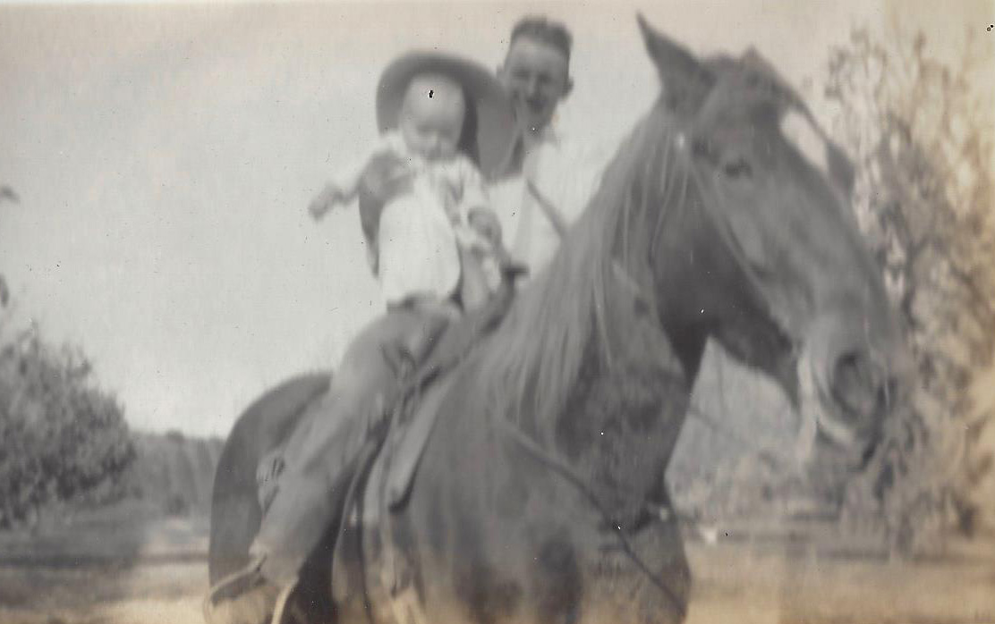 Lowell w Ken on horse 1933 or 34